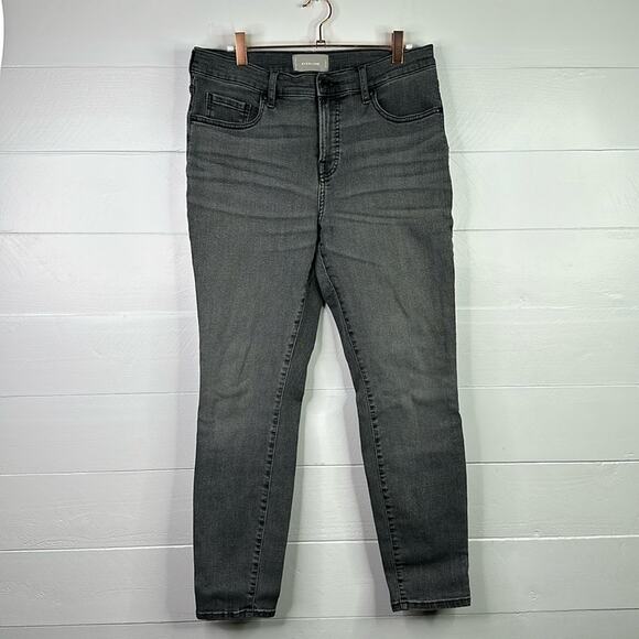 EVERLANE Gray Mid Rise Vintage Wash‎ Skinny Ankle Denim Jeans Size 32 Regular - Picture 2 of 11